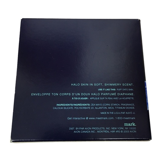 mark. Lot 2 Garden Blu Fragrance Scented Shimmer Puff Avon RARE - Picture 6 of 7